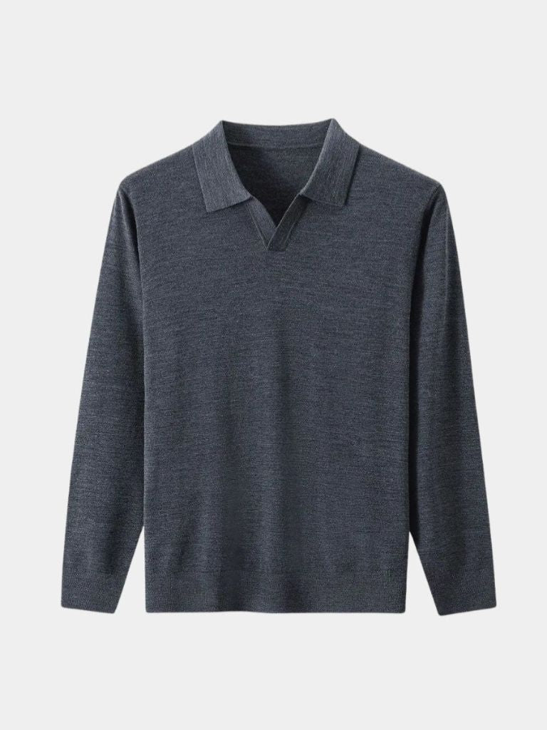 Pull Polo Col V en Laine - Cross & Crown
