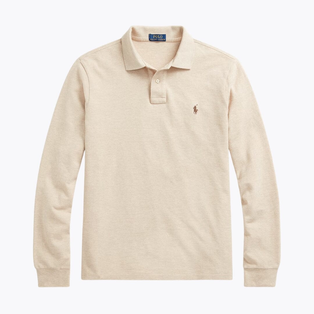 Men's Mesh Long-Sleeve Polo Shirt