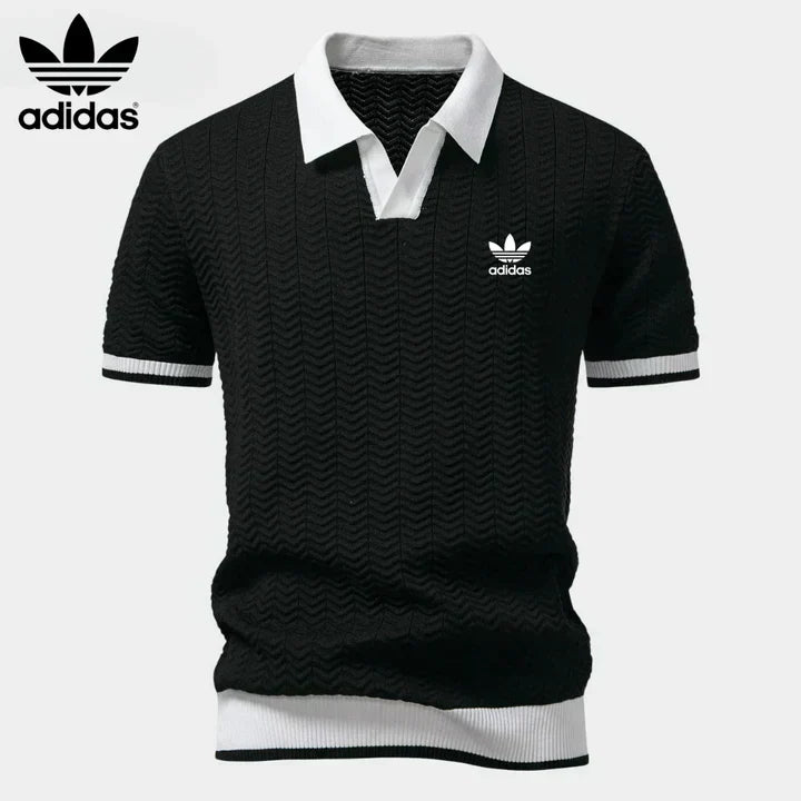 Men's Retro Knit Polo Shirt