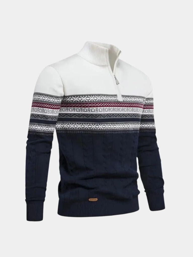 Pull Col Zippé en Maille - Cross & Crown