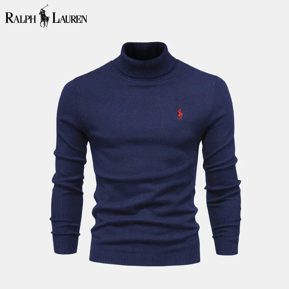 Men's Turtleneck Cable-Knit Wool Knit Sweater