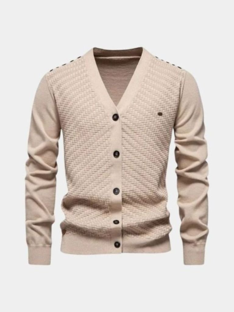 Cardigan col V en maille - Cross & Crown